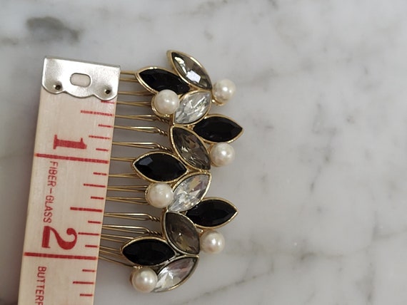 Faux Rhinestone and pearl Hair Comb - image 5