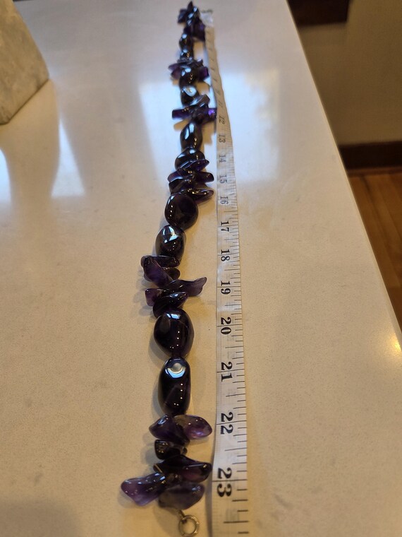 Large Statement Amethyst Beaded Necklace - image 6