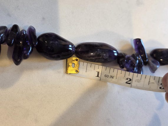 Large Statement Amethyst Beaded Necklace - image 4