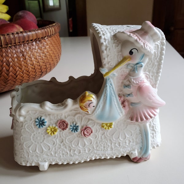 Napacoware Vintage Baby Cradle Planter 1960s