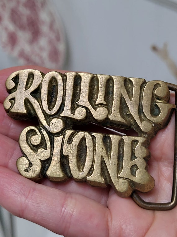 Vintage Rolling Stone Brass Belt Buckle