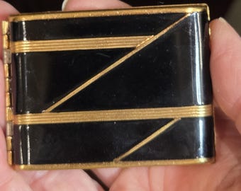 Vintage 1930s Compact Vanstyle Powder and Rouge Compact With Mirror, Art Deco Compact, Excellent Condition RARE Collectible