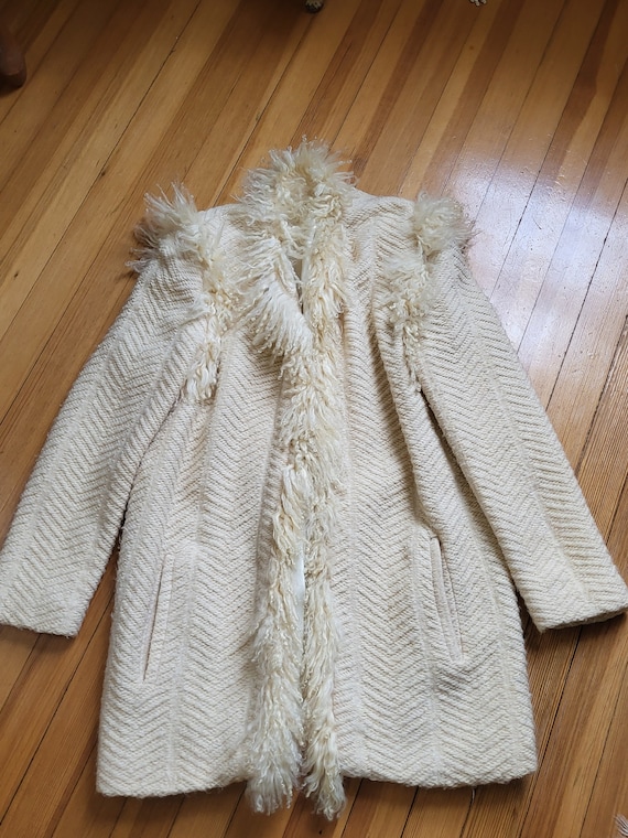 Vintage Mongolian lamb wool Sweater Jacket 1980s