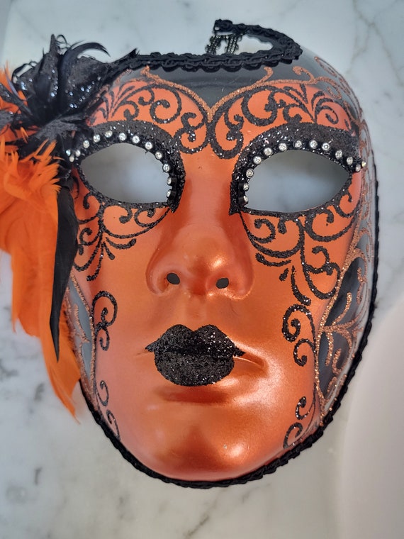 Face Mask Orange and Black Original made in Italy… - image 9