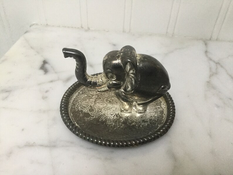 Vintage Silverplate Elephant Trinket Tray