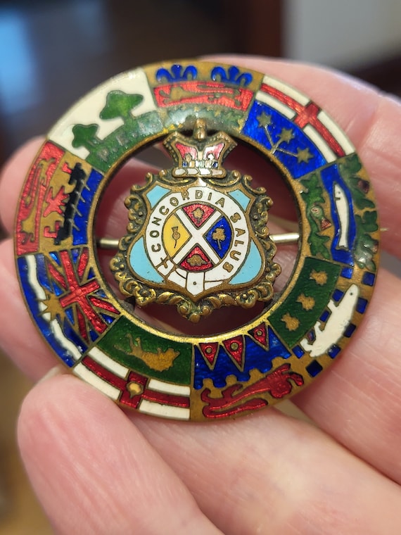 Prince Edward Island Enameled Brooch Dated 1904