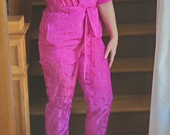 Vintage 80s Hot Pink Jumpsuit