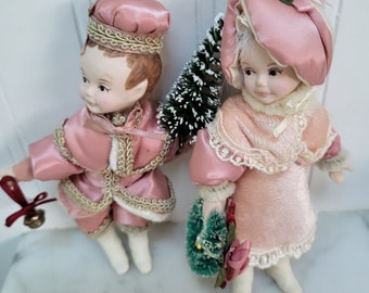 Kurt Alder Holiday Boy and Girl Doll Ornaments