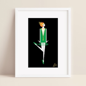 Flapper Illustration Art Print 2