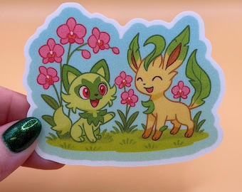 Plant Cats Glitter Sticker