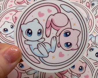 Meow & Blue Meow Kawaii Bubble Sticker