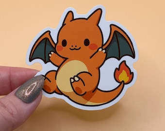 Kawaii Fire Dragon Sticker