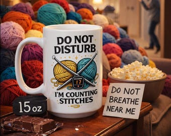 Mug Ne pas déranger en comptant les points de suture, Mug à tricoter, Cadeau au crochet, Cadeau pour amoureux du fil, Tasse à tricoter drôle, Cadeau pour crocheteuse