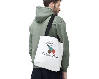 fourre-tout au crochet pour les amateurs de laine | Citation drôle d'artisanat | Cadeau de sac de projet au crochet pour les artisans