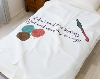 Couverture amusante au crochet, cadeau pour amateur de fil, cadeau confortable pour artisans, couverture en velour