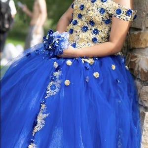 blue marie antoinette dress Marie Antoinette Rococo Style Dress in Blue and Ivory with Layered Ski   WonderlandByLilian