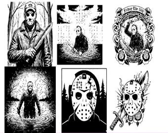 Jason Voorhees Horror PNG,SVG,JPG,eps Bundle, Friday the 13th Halloween Shirt Design (Digital Download)