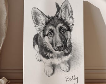 Schizzo personalizzato del ritratto del tuo animale domestico: memoriale personalizzato per cane e gatto (download digitale)