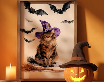 Custom Halloween Pet Portrait: Spooky Costume Watercolor Art (Digital Download)