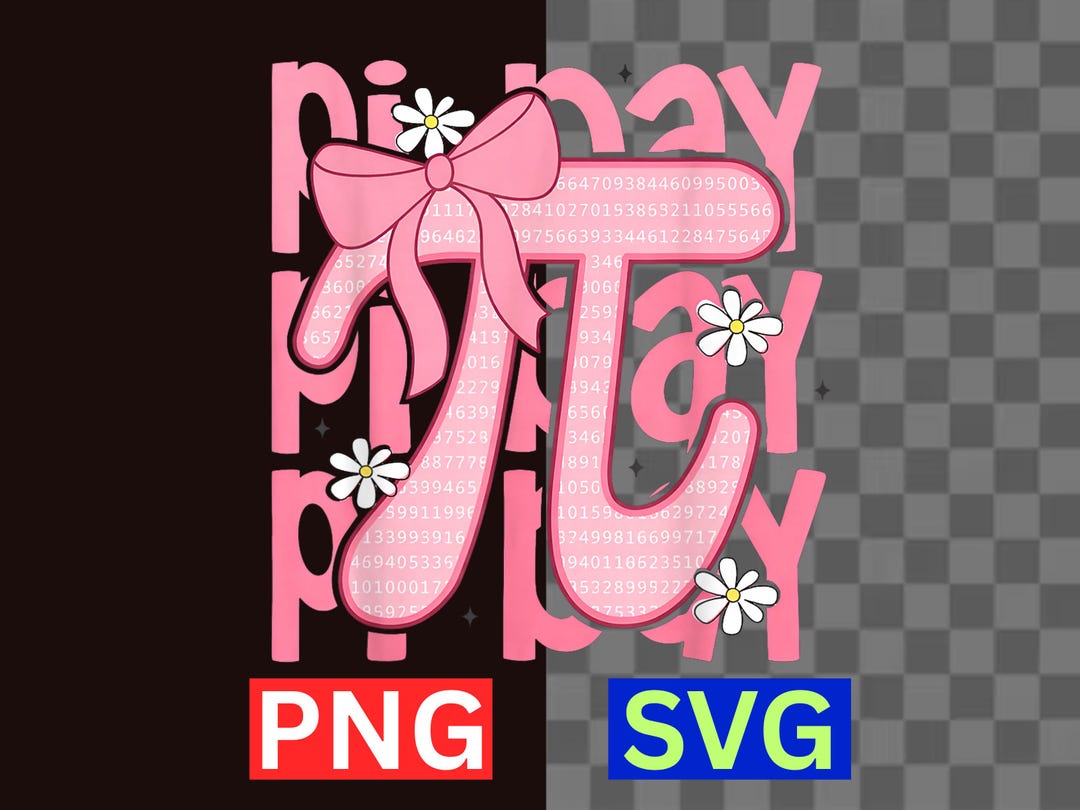 Happy Pi Day 3.14 SVG PNG Cute Pink Coquette Math Women Girls Digital ...