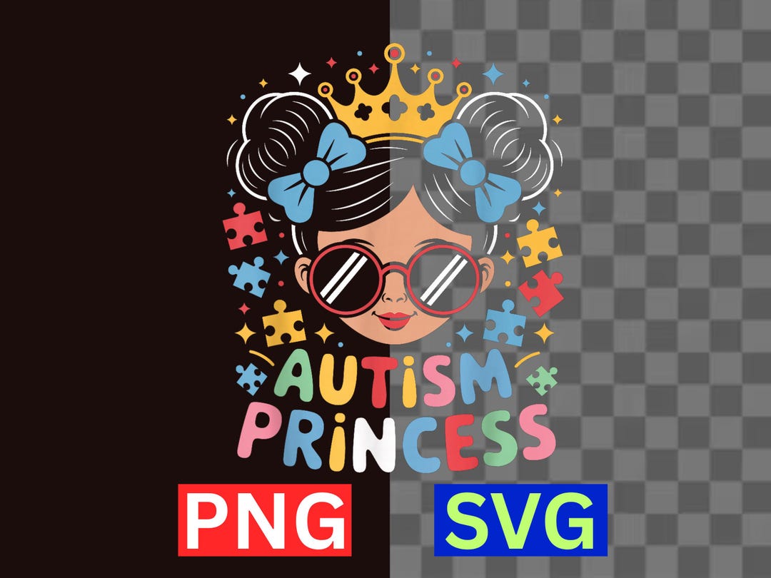 Autism Princess SVG Black Girl Autism Awareness Daughter Bow PNG ...