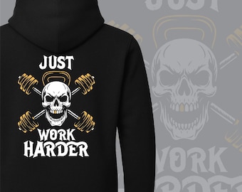 Sudadera negra de gimnasio, sudadera motivacional para levantamiento de pesas, ropa deportiva, ropa de entrenamiento, regalo de gimnasio para él, sudadera de culturista