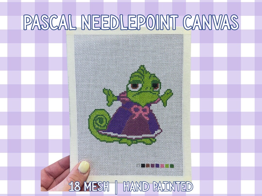 Pascal Chameleon Princess Needlepoint Canvas | 18 Mesh Hand Painted ...