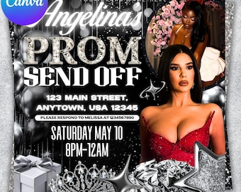 Volante de despedida de graduación, volante DIY, plantilla de Canva para graduación, despedida de graduación, evento de despedida de graduación, editable, Canva DIY, descarga instantánea