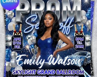 Volante de despedida de graduación, volante DIY, plantilla de Canva para graduación, despedida de graduación, evento de despedida de graduación, editable, Canva DIY, descarga instantánea