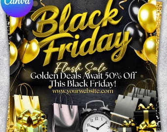 Folleto de Black Friday, folleto de ofertas de Pink Friday, plantilla editable de Canva, folleto de ofertas de Black Friday, historias de Instagram para folletos de Black Friday