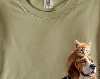 Custom Pet Comfort Colors Shirt, Dog and Cat Custom Tee Shirt, Personalized Dog Face Shirt, Custom Pet Photo Shirt, Pet Lover Birthday Gift