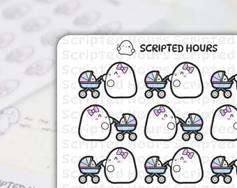 Mom Life - Stroller Walk | Kawaii Stickers for Planners