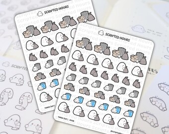 Pegatinas del día de la basura / Pegatinas Kawaii para agendas