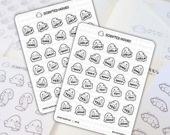Signs Sampler (Happy, Stressed) | Kawaii Stickers for Planners