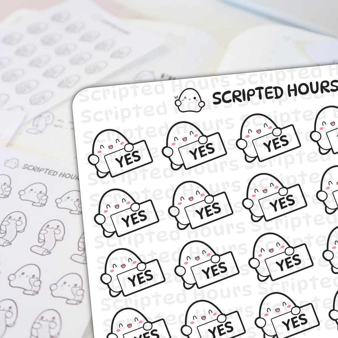 Yes Click Sticker Happy Signs, YES! | Kawaii Stickers for Planners - Etsy