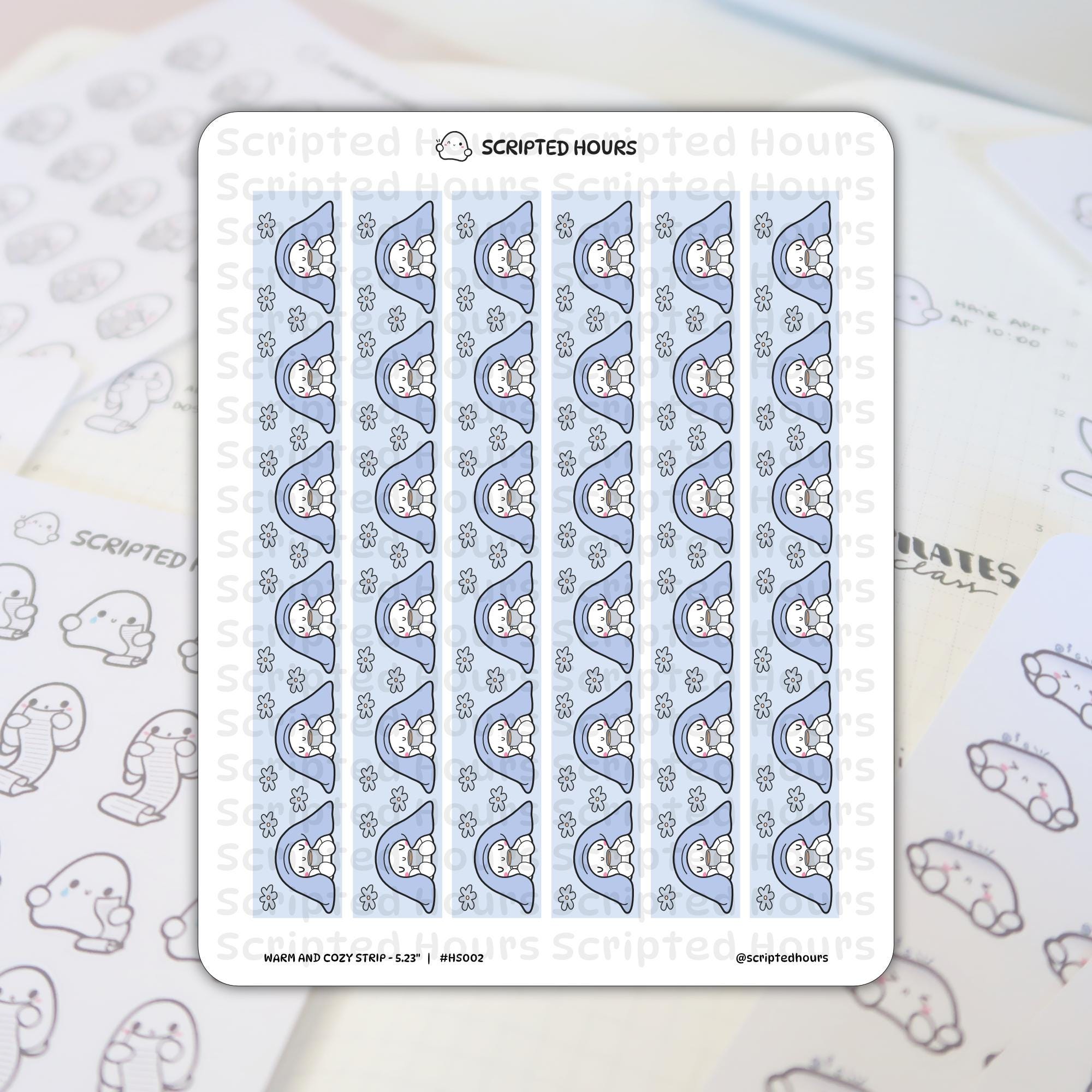 Warm and Cozy Hobonichi Cousin Strip 5.23" | Kawaii Stickers for ...