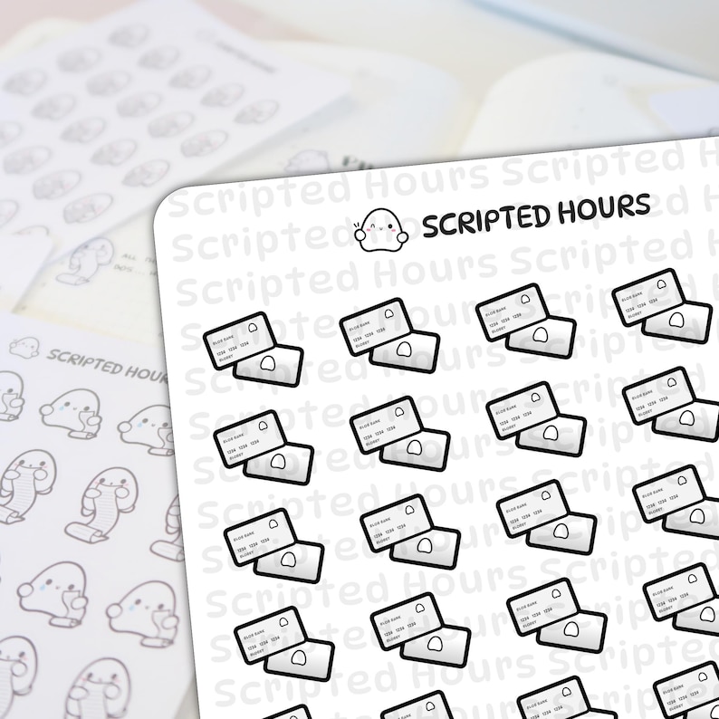 Credit Card Icon | Kawaii Stickers for Planners - Etsy