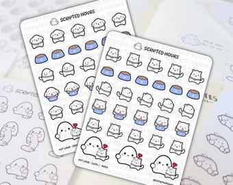 Amor por las mascotas (gatos, perros) / Pegatinas Kawaii para agendas