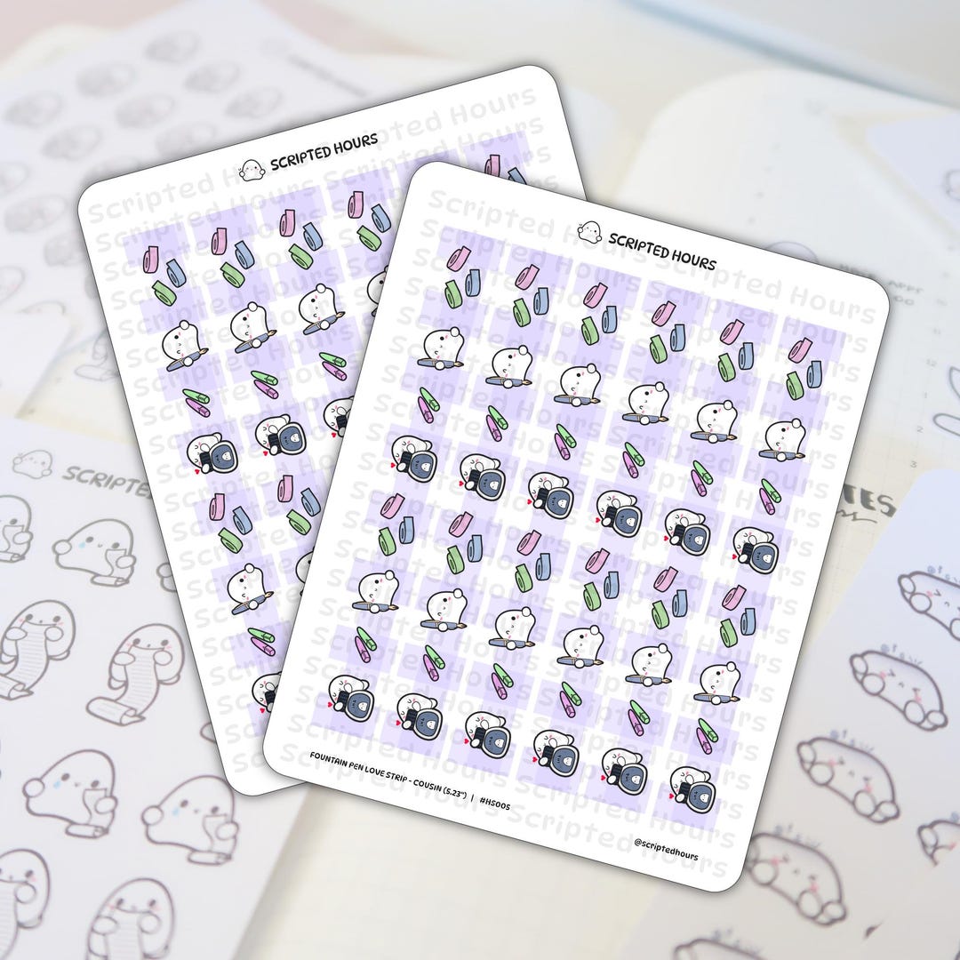 Fountain Pen Love Hobonichi Cousin Strip 5.23" | Kawaii Stickers for ...