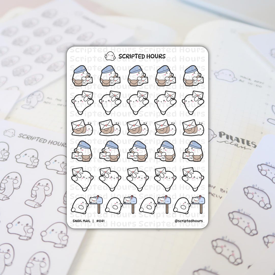 Snail Mail | Kawaii Stickers for Planners - Etsy