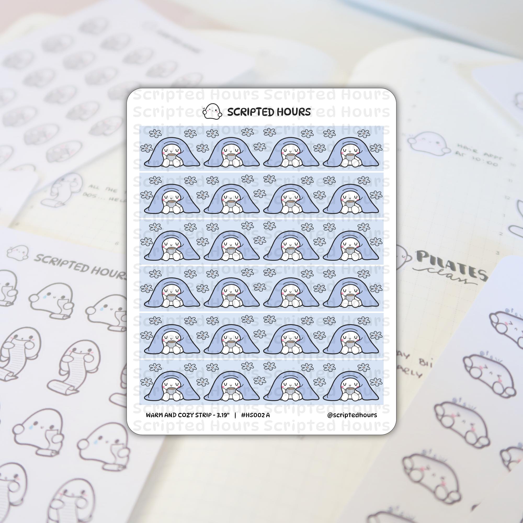 Warm and Cozy Hobonichi Weeks Strip 3.19" | Kawaii Stickers for ...