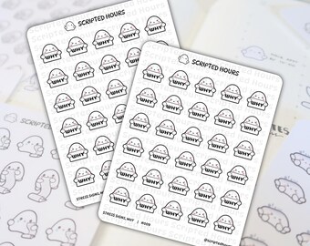 Señales de estrés, por qué / Pegatinas kawaii para agendas