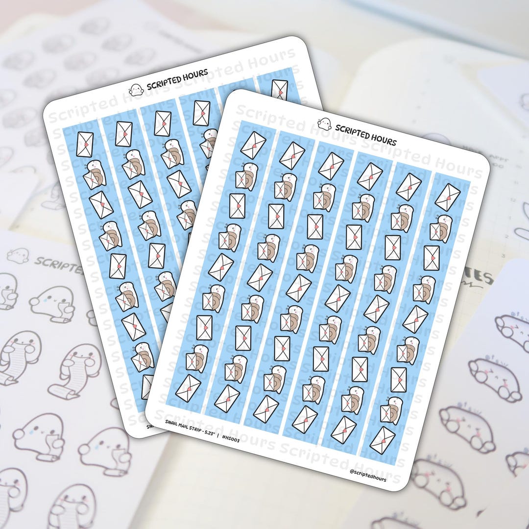 Snail Mail Hobonichi Cousin Strip 5.23" | Kawaii Stickers for Planners ...