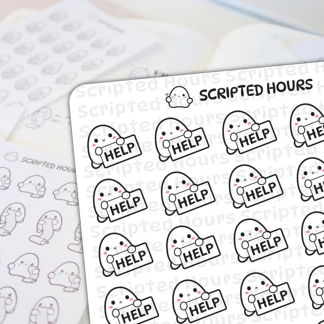 Stress Signs, Help | Kawaii Stickers for Planners - Etsy