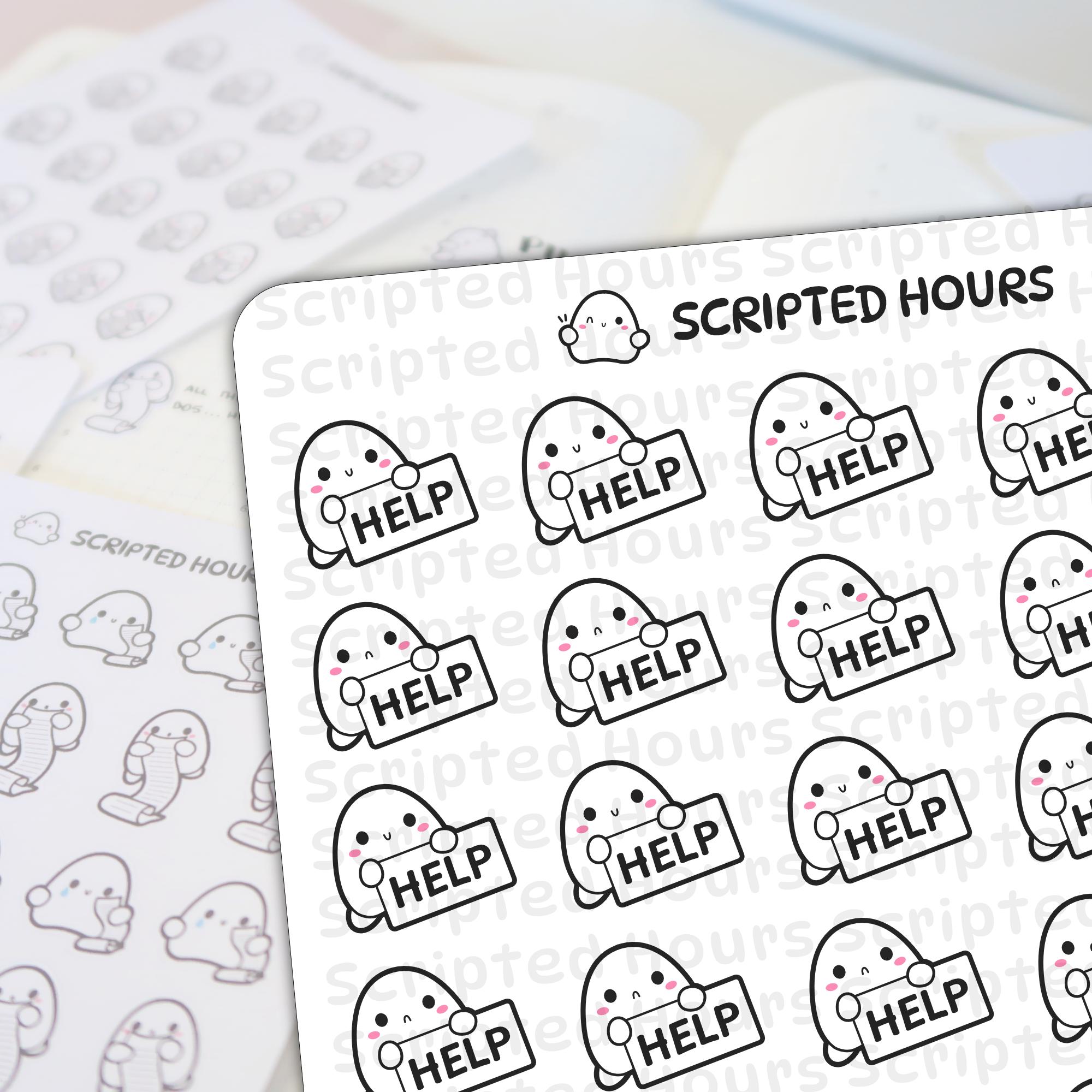 Sticker For Help Stress Signs, Help | Kawaii Stickers for Planners - Etsy