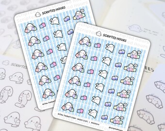 Pegatinas Kawaii para agendas Hobonichi Weeks Strip de 3,19" / Terapia de compras