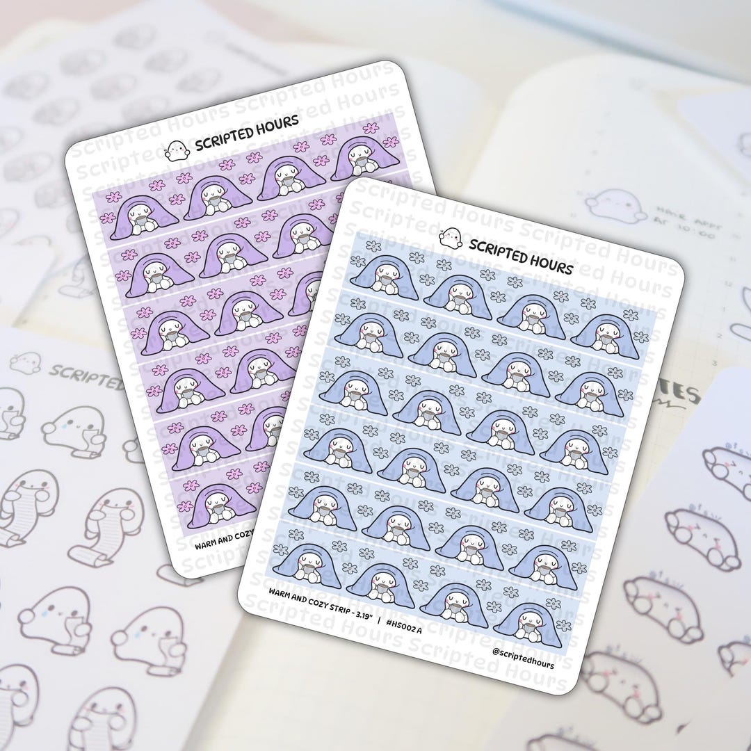 Warm and Cozy Hobonichi Weeks Strip 3.19" | Kawaii Stickers for ...