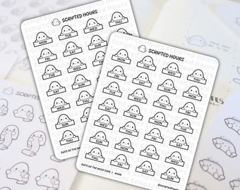 Letrero de los días de la semana / Pegatinas kawaii para agendas