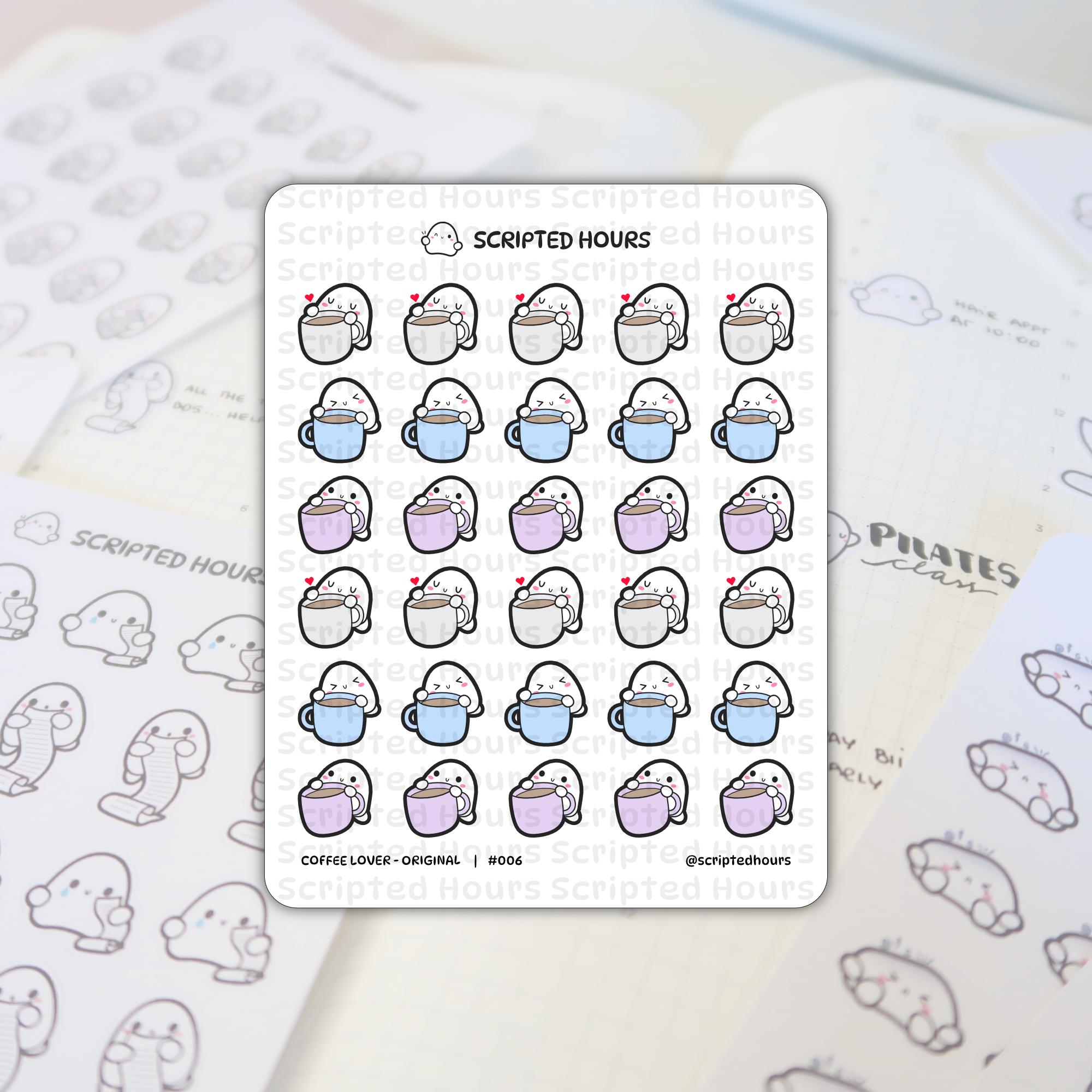 Coffee Lover | Kawaii Stickers for Planners - Etsy