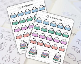 Amor por los libros / Pegatinas Kawaii para agendas
